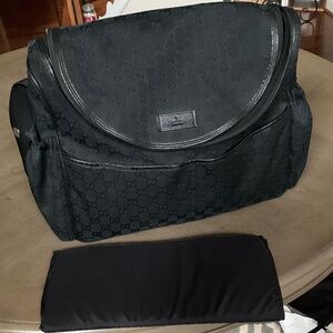 Gucci Black Diaper Bag with Changing Pad